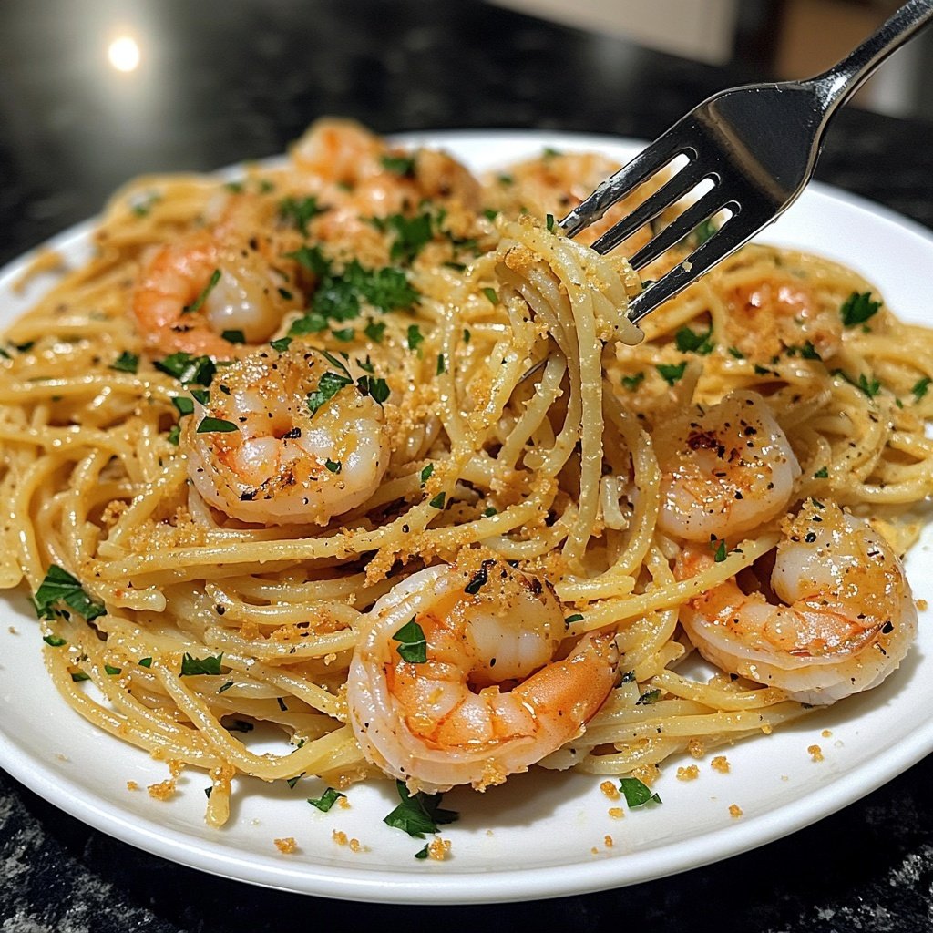15-Minute Garlic Shrimp Pasta