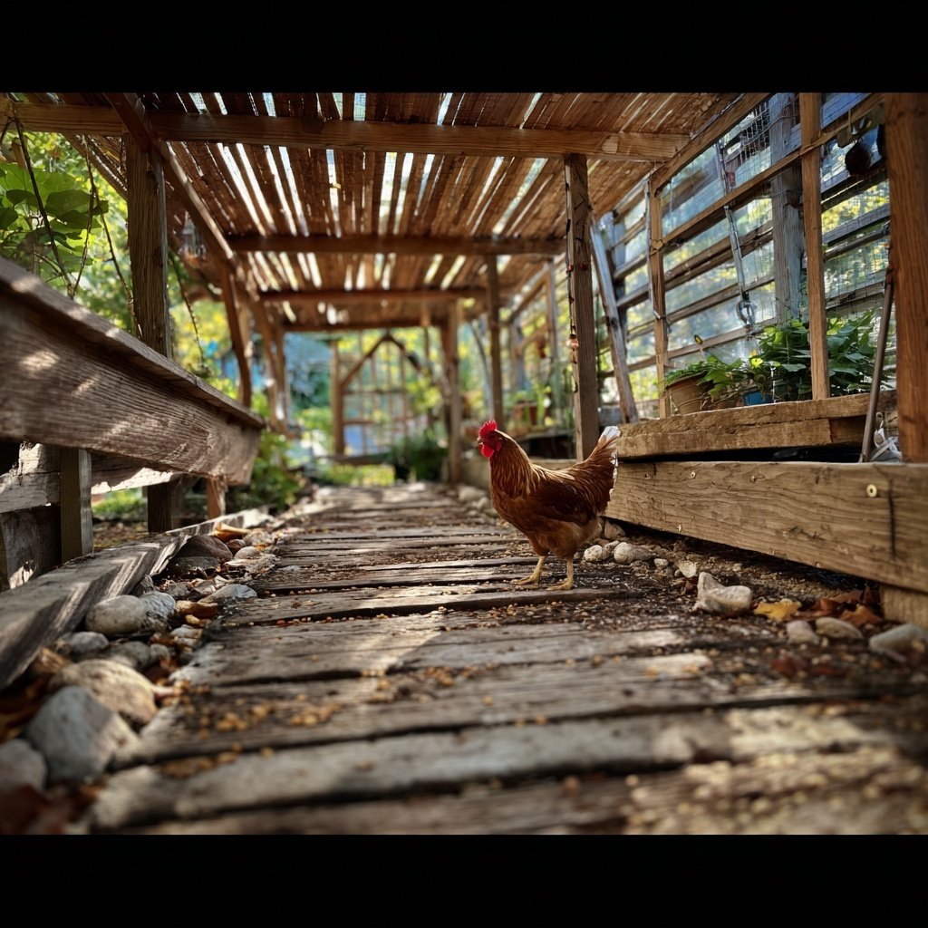 Chicken Run With Covered Walkway
