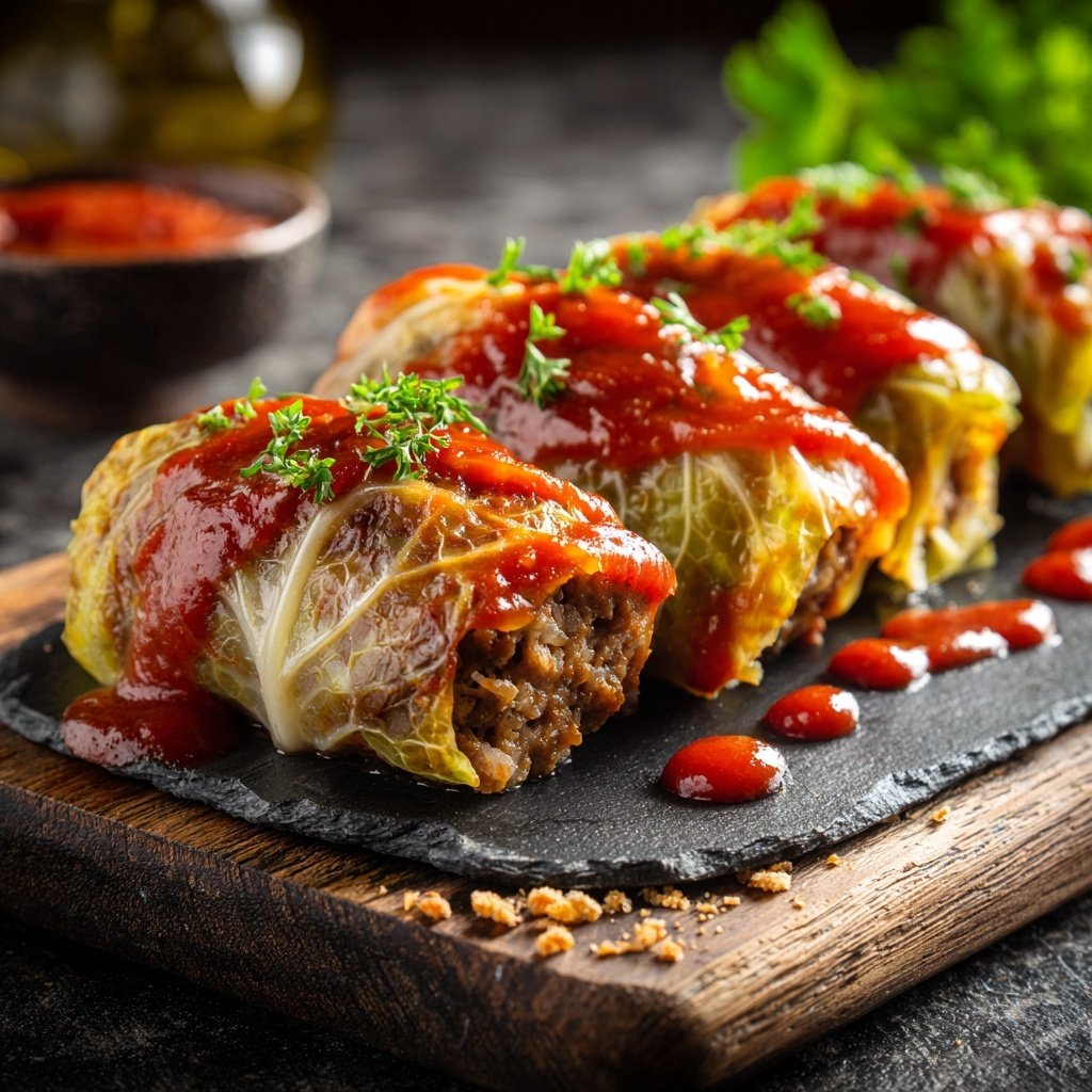 Hamburger Meat And Rice Stuffed Cabbage