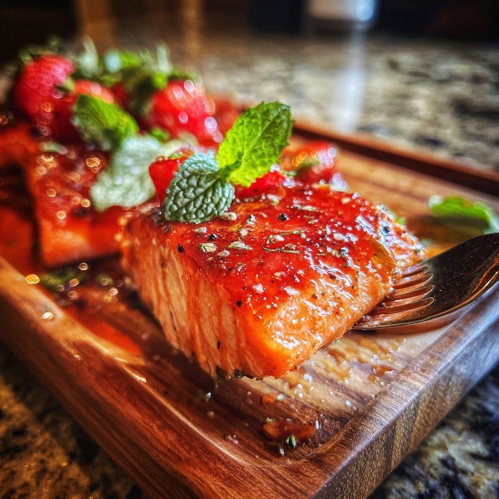 Salmon with Strawberry Balsamic Glaze