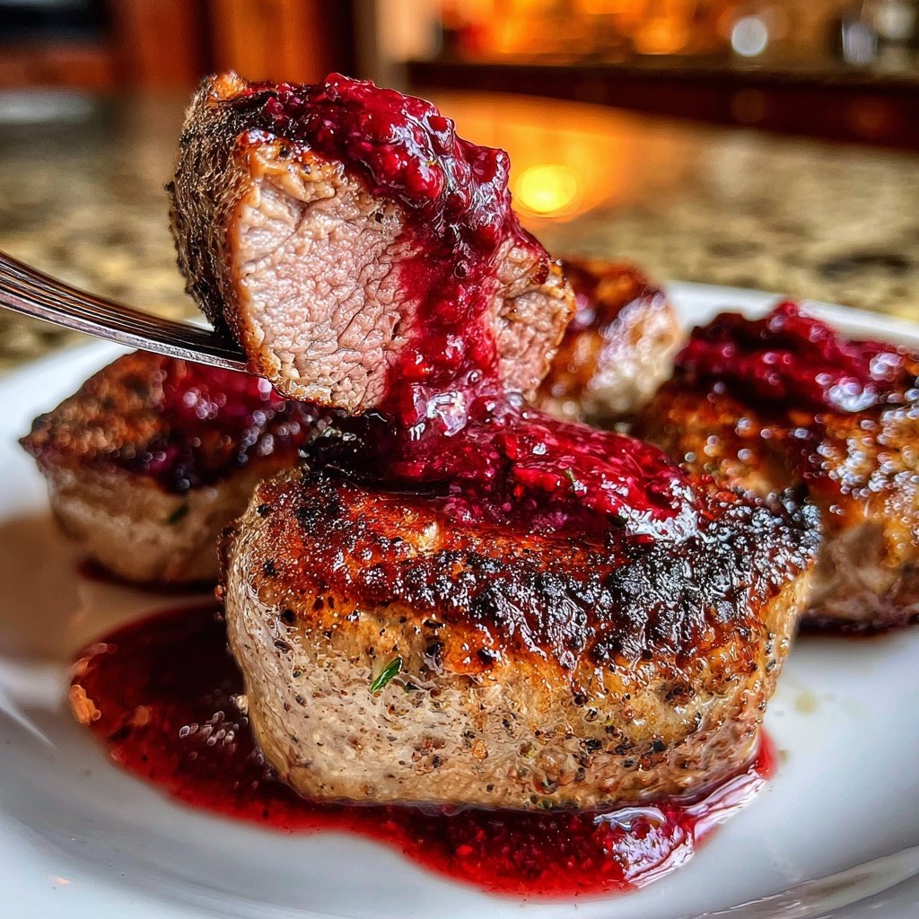 Beef Medallions with Raspberry Sauce