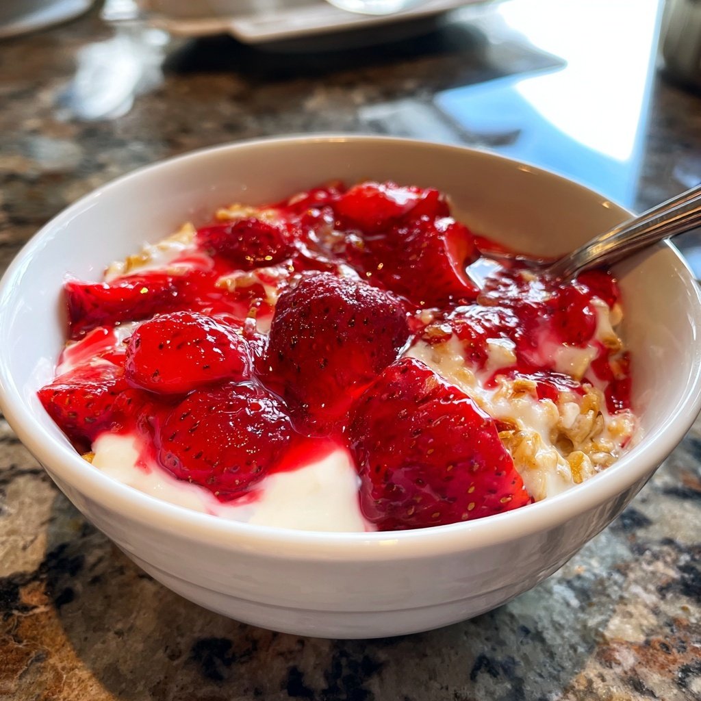 Overnight Oats With Strawberries And Yogurt