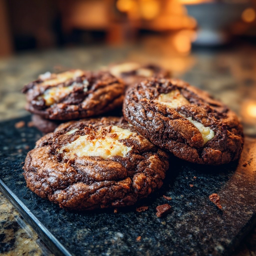 Brownie Mix Cookies With Cream Cheese Swirl