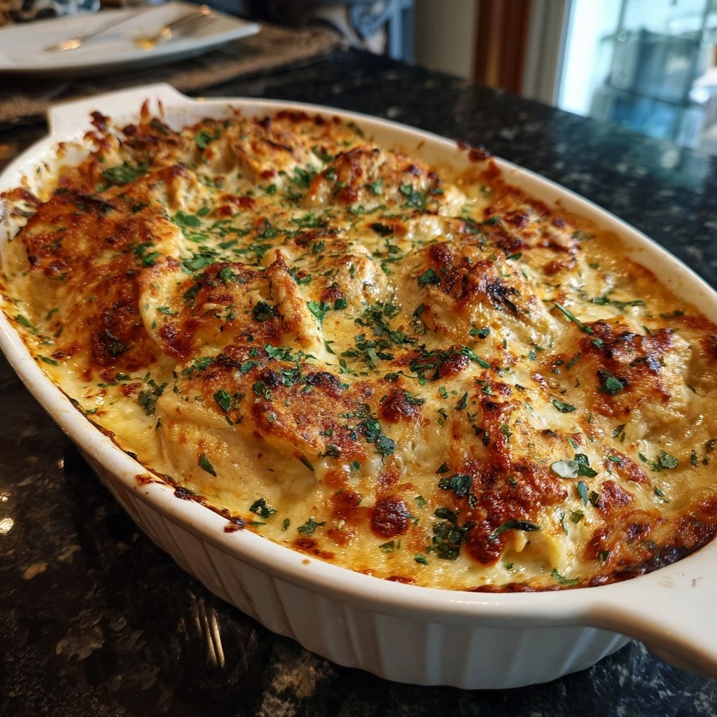 Creamy Garlic Chicken Bake