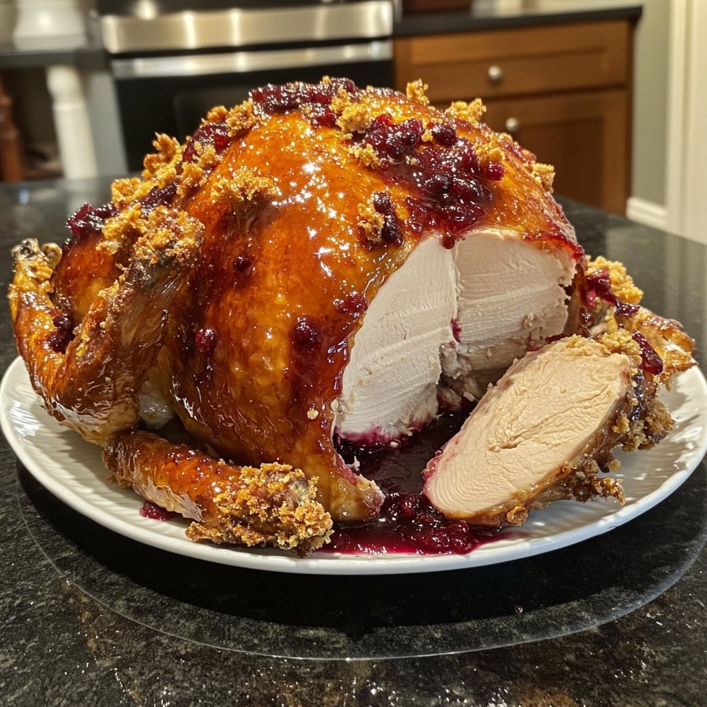Roasted Turkey with Cranberry Glaze