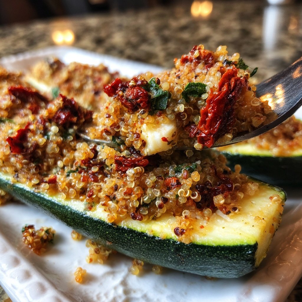 Healthy Mediterranean Stuffed Zucchini