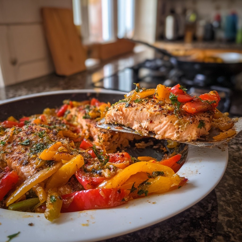 One Pan Salmon With Vegetables