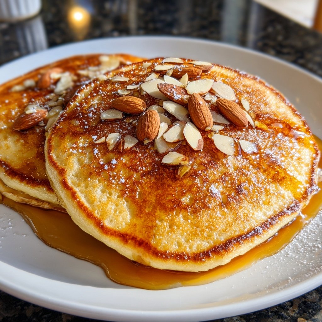 Valentines Breakfast Vanilla Almond Pancakes