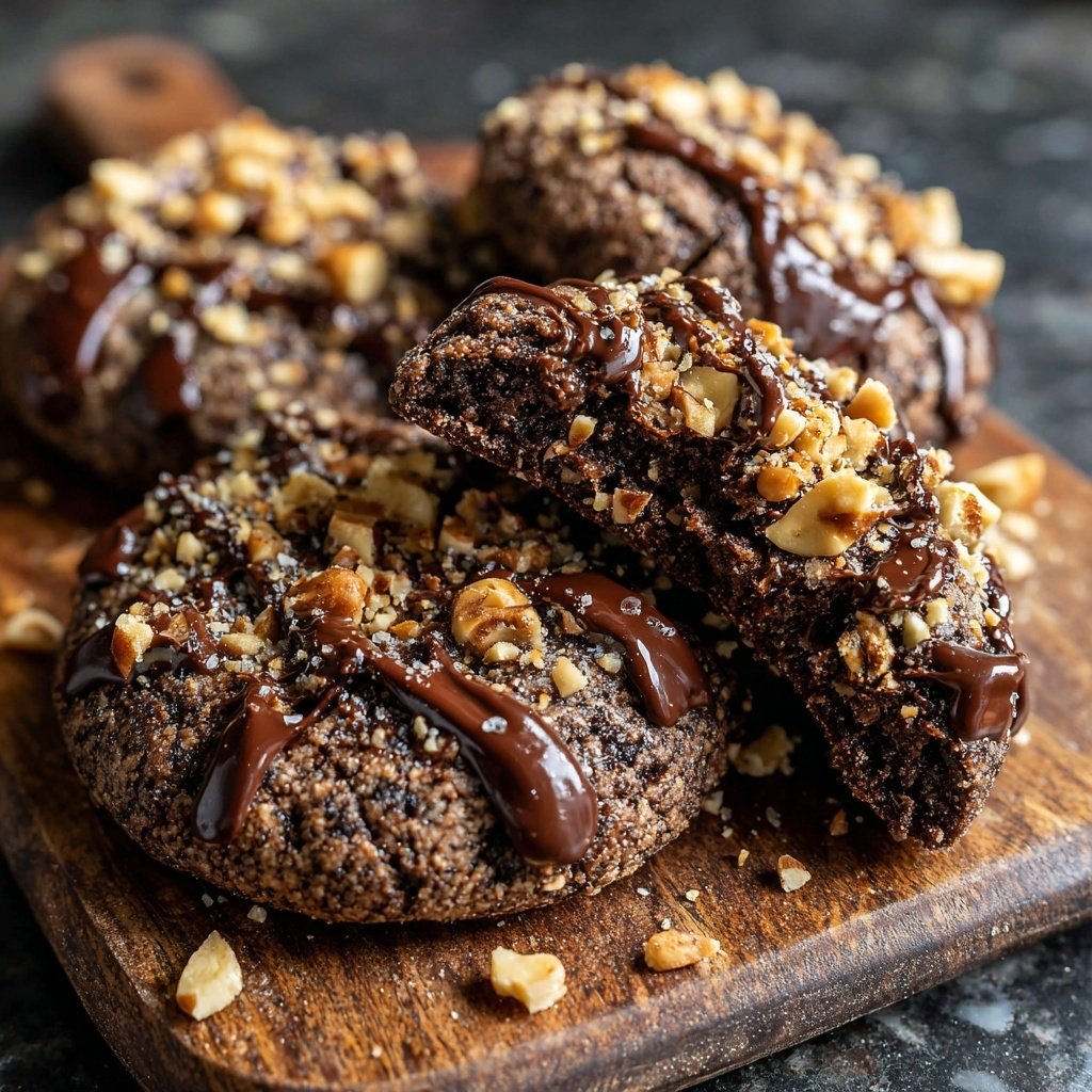 Chocolate Hazelnut Thumbprint Cookies
