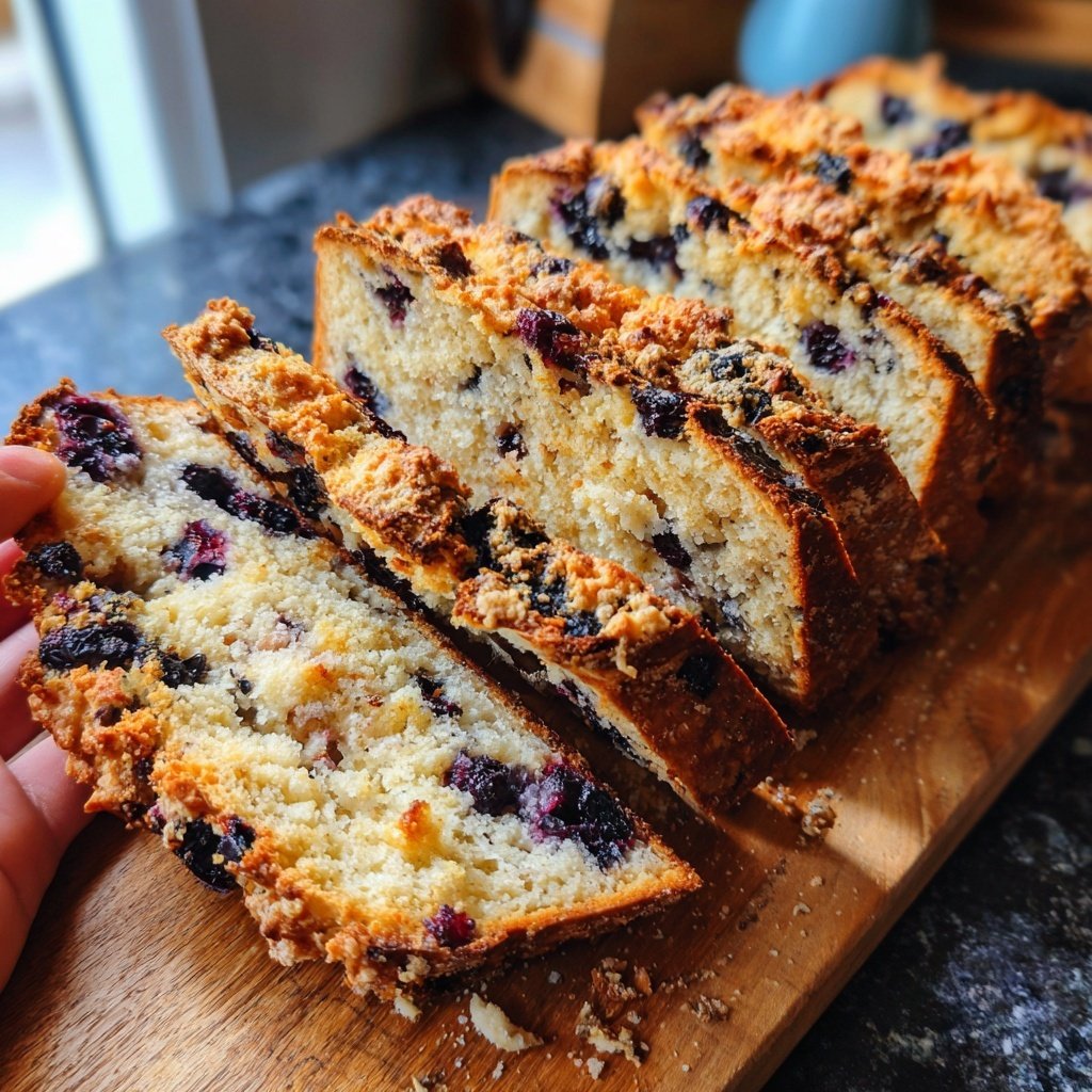 Blueberry Lemon Sourdough Slices