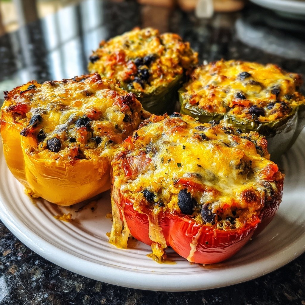 Baked Veggie Stuffed Peppers